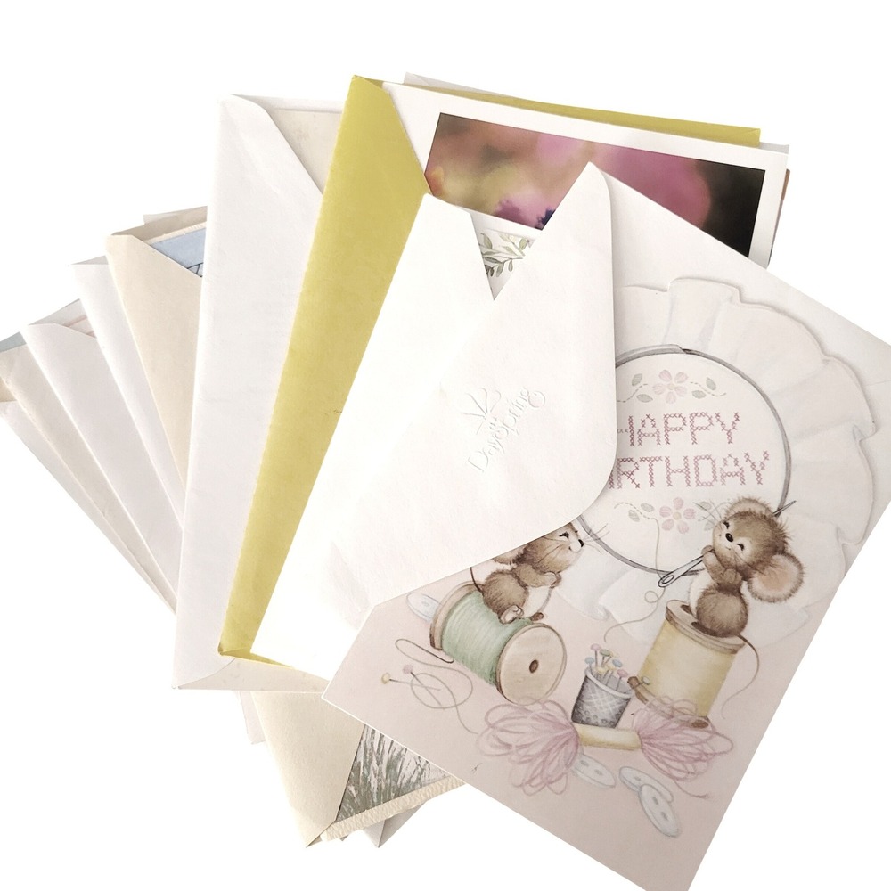 12 Vintage Assorted Greeting Cards Birthday Congratulations Beach Nautical 1990s